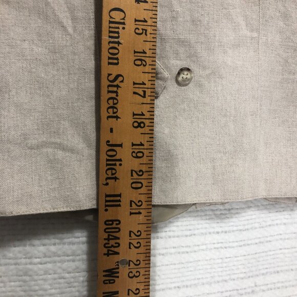 Talbots Women's Tan and Cream Gilet with Floral Embroidery Size Large - Picture 7 of 7